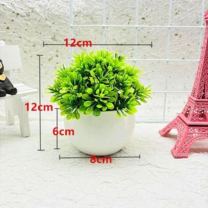 Plantes artificielles en pot Qi Xing, bonsaï rond en plastique, décoration décorative pour la maison, 12 pouces - Product Image 3