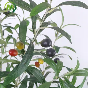 ירוק מלאכותי זית עץ בונסאי פירות צמחי זית עץ צמחים עם מלט סיר למכירה
