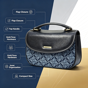 Elegante Bolso de Mano Vintage con Estampado de Monograma para Mujer, Bolso Bandolera con Asa Superior para Citas Diarias y Compras - Product Image 5