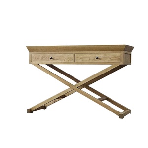 Table console de haute qualité de style provincial français avec base en <span class=keywords><strong>X</strong></span> et plateau en chêne naturel - Product Image 1