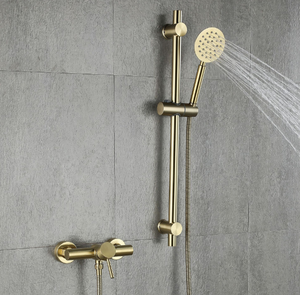 Juego de Grifo <span class=keywords><strong>para</strong></span> Bañera de Oro Cepillado 304 con <span class=keywords><strong>Ducha</strong></span> de Mano y Deslizador de Altura Ajustable - Product Image 1