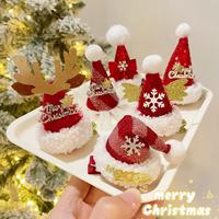 Accessoire de cheveux pour fête de Noël pour enfants, mini chapeau, pince à cheveux, style flocon de neige scintillant, épingle décorative pour photos de vacances, cadeau