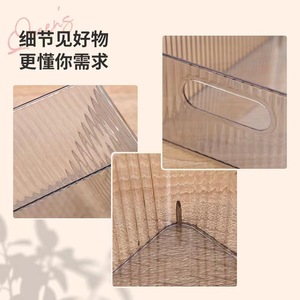 Boîte de rangement transparente en plastique pour cosmétiques, avec poignées, pour organisateur de bureau, panier de rangement pour accessoires de maquillage, 369 - Product Image 2