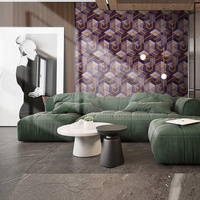 Panneaux en marbre blanc doré, panneaux en marbre de luxe modernes pour la cuisine et la salle de bain, revêtement mural