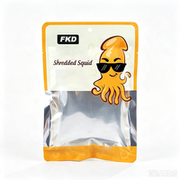 Sachet en aluminium Mylar imprimé sur mesure à trois soudures latérales avec fenêtre, thermoscellable, pour l'emballage de fruits de mer et de snacks prêts à consommer