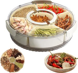 Nouveau Plateau Rotatif Transparent pour Épices et Fruits 2024 avec Couvercle et Poignée – Boîte de Conservation des Aliments Séchés - Product Image 5