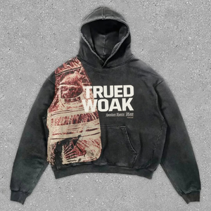 Sudadera con capucha con estampado <span class=keywords><strong>DGT</strong></span> 100% algodón Streetwear Casual Street Style Jersey de manga larga Vintage Acid Wash Hodie para hombres - Product Image 1