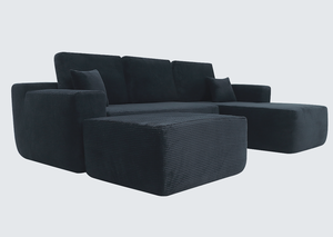 105.7" Cloud Sectional Set U-Shaped Modular Design Modern Fabric Upholstery for Apartment & Hotel Living/Bedroom Use - Product Image 4