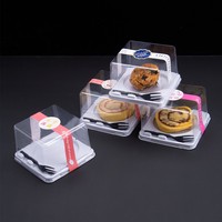 Boîte d'emballage alimentaire en plastique PET de 2 et 3 pouces pour gâteaux, mille-crêpes, mousses, mini-pâtisseries occidentales, rouleaux, grande taille, transparente
