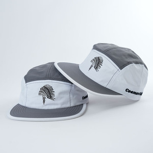 5 Bảng điều khiển cap nylon màu trắng in logo ngoài trời thể thao trại cap chạy hat không thấm nước tùy chỉnh nhanh chóng khô năm Bảng điều khiển hat - Product Image 1