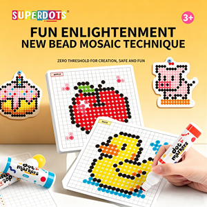Papier d'art à points pour enfants, feuilles de travail réutilisables à motifs de pixels pour tout-petits, sans marqueurs à points pour l'apprentissage précoce - Product Image 1