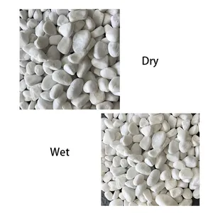 unpolished snow white DL-001 for landscaping and street paving stone and pebble stone