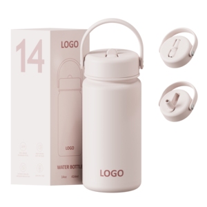 14oz Stainless Steel Vacuum Insulated Water Bottle With Portable Carry Handle Double Wall Leakproof Travel <b>Flask</b> Custom Logo - Product Image 2