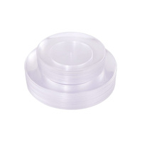 Assiettes Rondes Blanches en Plastique Jetables Style Classique pour Dîners, Vaisselle de Mariages, Restaurants, Vente en Gros, Kits de Plats de Cuisine