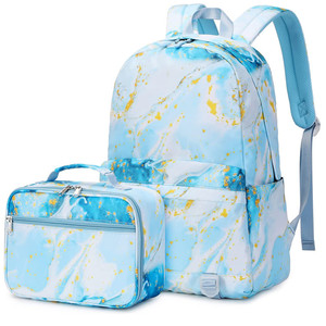 Teen High School Blue <b>Backpacks</b> Set Durable Bookbag with Lunch Bag for Teen Girls Student Lightweight <b>Kids</b> - Product Image 1