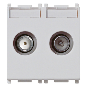 Presa Pass-Through per TV e Sat con 2 Uscite, Lunghezza 5,1 cm, Larghezza 4,3 cm, Altezza 5,3 cm - Product Image 1