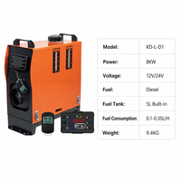 Chauffage d'air diesel vertical tout-en-un 8KW 12V/24V avec réservoir de carburant de 5L, chauffage de stationnement à faible consommation de carburant pour camion, camping-car, motorhome