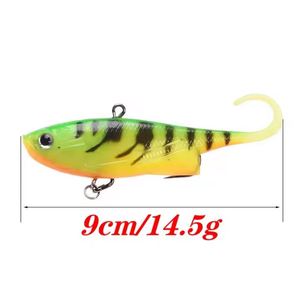 ORJD Leurre souple vibrant en silicone 9cm 14.5g, VIB anti-accrocs dissimulé, Swimbait coulant pour Black-bass, Brochet, <span class=keywords><strong>Perche</strong></span> - Product Image 5