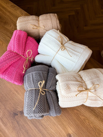 Couverture pour bébé en tricot de pur coton 100% pour nouveau-né personnalisée enfant en bas âge