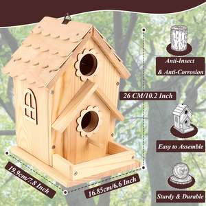 DIY Bird house Painting und Assembly Kit-Komplettes lackier bares Holzvogelhaus-Bastel set für kreative Kinder kunstprojekte - Product Image 2