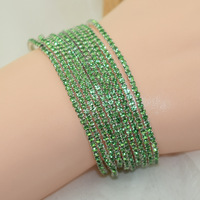 Nouveau Bracelet Extensible Femme 2mm Style Hip Hop Électroplaqué avec Strass et Zircon, Chaîne à Griffes, Cadeau Coloré