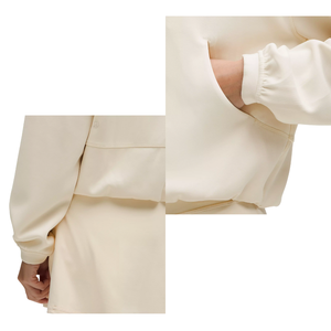 เสื้อฮู้ดผู้หญิงเนื้อผ้านุ่มสบายสำหรับฤดูใบไม้ผลิ ผ้าฝ้าย 100% ODM ระบายอากาศได้ดี ผ้าฟลีซ มีกระเป๋าสองด้าน ทรงหลวม เหมาะสำหรับโยคะ - Product Image 4