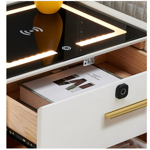 Bedroom Furniture Multifunctional Simple Smart bluetooth Speaker Wireless <strong>Charging</strong> <strong>Bedside</strong> <strong>Table</strong> with Lamp - Product Image 4