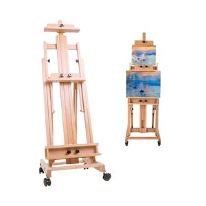 2025 Houten Schilderij Ezel H-Frame Beukenhouten Standaard Met Grotere Opslag Lade Voor Kunstenaar Olieverfschilderij - Product Image 5