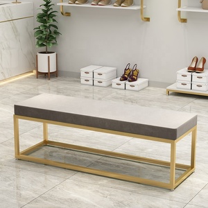Tienda de ropa, taburete de ajuste de zapatos, <span class=keywords><strong>sofal</strong></span> rectangular, centro comercial, taburete de sala de montaje, puerta de casa, taburete para cambiar zapatos, arte del hierro - Product Image 3