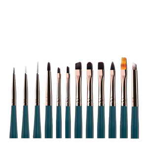 Ensemble de pinceaux à ongles avec manche en bois, poils en nylon denses, forme ovale, qualité salon, pour la coloration du vernis gel et la peinture d'art sur les ongles - Product Image 1