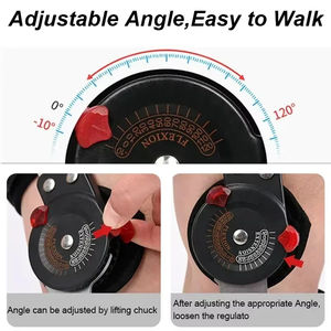 Orthèse de <span class=keywords><strong>genou</strong></span> articulée réglable de qualité médicale pour la récupération post-chirurgie, stabilisateur de blessure au ligament pour fracture rotulienne - Product Image 4