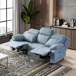Sofá Modular de Cuero de Diseño Lujoso con <span class=keywords><strong>Chaise</strong></span> <span class=keywords><strong>Longue</strong></span> Reclinable Eléctrica Extensible, Sofá <span class=keywords><strong>Cama</strong></span> Adecuado para Salas de Estar y Villas - Product Image 5