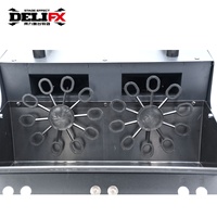 최고 3in1 18 개 1500W RGB LED 출력 8 채널 DMX 및 원격 제어 두 바퀴 안개 거품 송풍기 허리케인 버블 헤이즈 기계