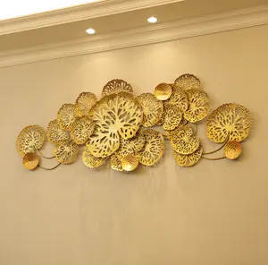 Hiasan Dinding Dinding Dekoratif Nordic Cahaya Luxury Living Room Kamar Tiga Dimensi Besi Seni Liontin