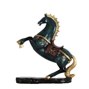 Resina decorativa para mesa, presentes de negócios criativos decoração de escritório shrlf escultura de cavalo