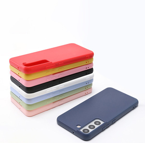 เคสโทรศัพท์ซิลิโคน TPU สีลูกกวาดแบบนิ่มบางเฉียบสำหรับ <span class=keywords><strong>Samsung</strong></span> S21 Plus S22 S23 Ultra S24 Plus S25 สีดำด้าน - Product Image 3