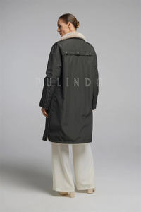 Abrigo Impermeable Tipo <span class=keywords><strong>Parka</strong></span>, Abrigo de Visón Gris de Doble Cara, Largo hasta la Rodilla, Abrigo de Manga Larga para <span class=keywords><strong>Mujer</strong></span>, Abrigo de Visón Reversible, Impermeable Verde - Product Image 6