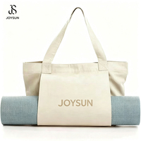 Tas Jinjing Matras Yoga JOYSUN Bahan Katun Ukuran Besar, Tersedia Beberapa Warna, Kanvas dengan Desain Selempang Modis dan Kantong