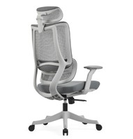 Chaise de bureau ergonomique moderne en maille avec hauteur réglable, pivotante, mousse moulée, design extensible, base en aluminium - Utilisation à domicile/au bureau