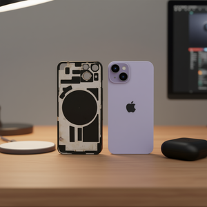 Carcasa Trasera con Soporte Metálico y Lente para iPhone 14 Violeta - Product Image 3