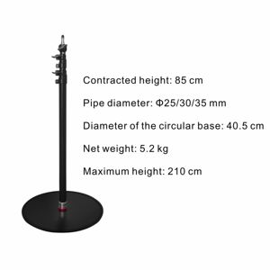 Soporte de Micrófono de Piso Ajustable de 2.1M, Duradero, con Base Redonda de Metal, Fácil de Usar en el Estudio y en Sitio - Product Image 2