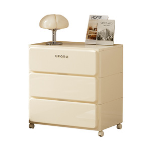 Uforu Plastic Storage Drawer <b>Cabinet</b> Creamy White 2-Tier Portable Bedroom Organizer - Product Image 2