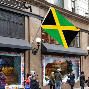 Bandera de Jamaica de poliéster de 3x5 pies a precio económico y bandera nacional con dos ojales - Product Image 3