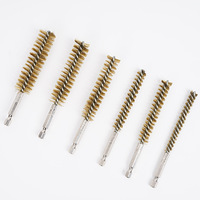 Brosse de nettoyage de tuyau d'alésage en acier inoxydable foret à brosse métallique ronde pour l'élimination de la rouille avec tige hexagonale de 6mm