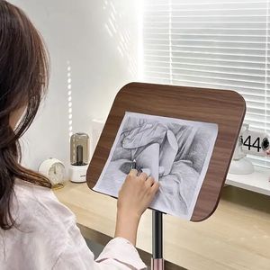 Forniture per ufficio in acciaio al carbonio ruota regolabile da pavimento in bambù supporto per libri supporto da lettura flessibile a braccio lungo per Tablet - Product Image 4