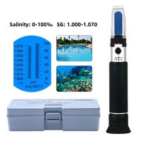 Réfractomètre de salinité portable pour eau de mer 0-100% ATC, pour aquarium