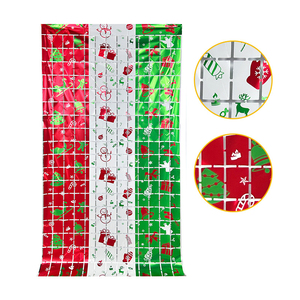 Decoración de Fondo para Fiesta de Navidad, Cortina Transparente con Combinación de Colores Rojo, Blanco y Verde para la Creación de un Escenario Festivo - Product Image 3