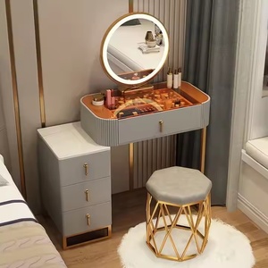 Petite <span class=keywords><strong>commode</strong></span> de chambre moderne de luxe avec lumière panneau de bois de haute qualité meilleur <span class=keywords><strong>prix</strong></span> coiffeuse meubles de table - Product Image 4