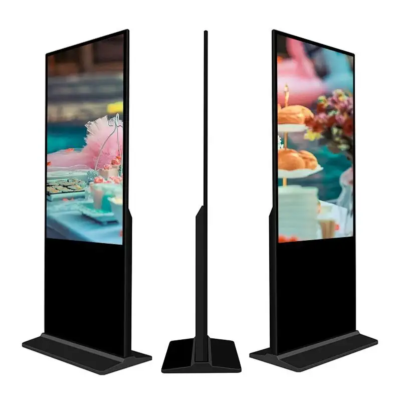 Suporte de chão LCD de 43 polegadas para publicidade, equipamento de monitor de mídia de toque, sinalização digital