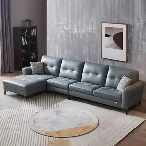 102530 Quanu модный секционный диван для гостиной роскошный l-образный модульный кожаный диван